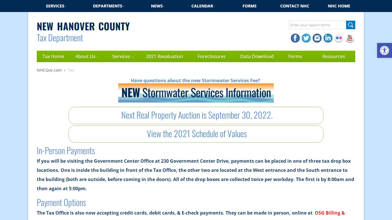 Tax Department | New Hanover County | North Carolina